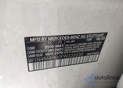 2023 Mercedes-Benz Glb 250 4Matic z USA, uszkodzony, nr VIN W1N4M4HB0PW333530